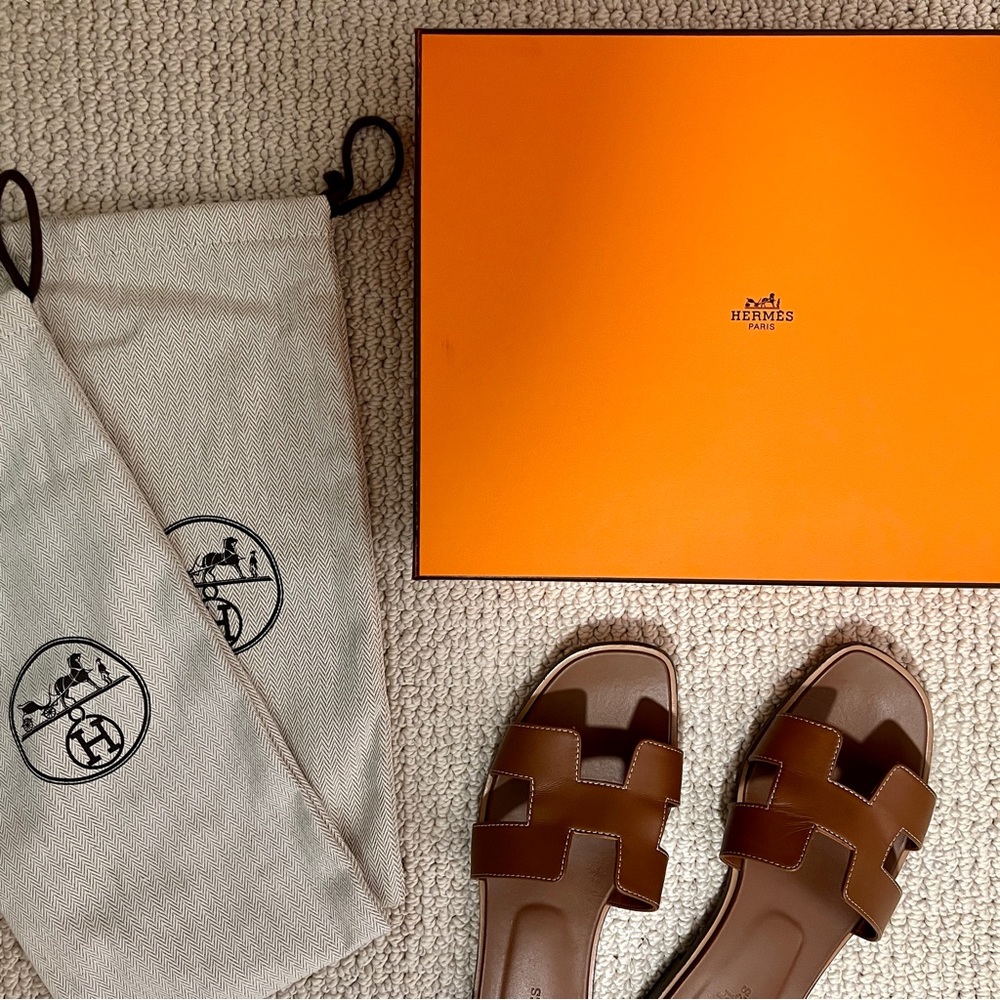 Hermes Oran Sandals - Gold - Size 38